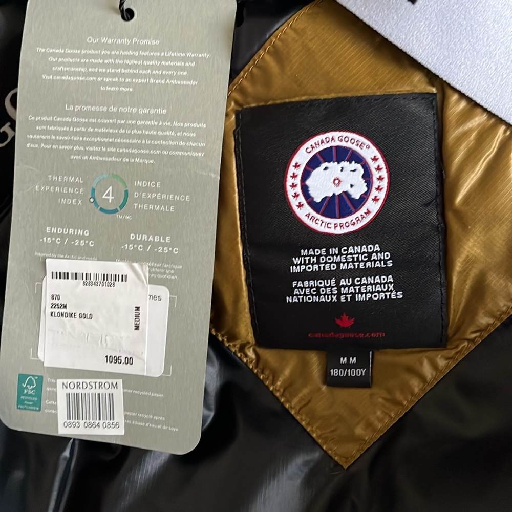 Canada Goose crofton power 750 fill puff jacket water resistant jacket, gold - Picture 12 of 16